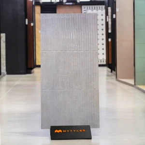 undefined-Vitrified Gray Textured Wall Tile Code37869 (600x1200mm, Glossy)