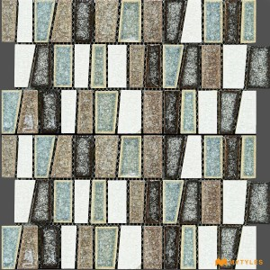 undefined-Imported Multi Color Mosaic Wall Tile Code32732 (300x300mm, Glossy)