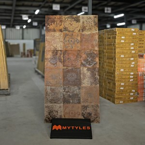 undefined-Vitrified Orange Floor and Wall Tile Code9798 (600x1200mm, Matt)