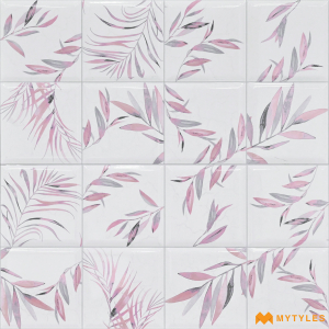 undefined-Ceramic Pink Tropical Wall Tile Code27583 (300x600mm, Glossy)