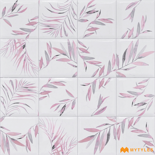 Digital Wall Tile Concept-Ceramic Pink Tropical Wall Tile Code27583 (300x600mm, Glossy)
