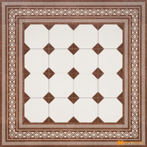 undefined-White and Brown Carpet Design Floor and Wall Tile Code30695 (300x300mm, Matt)