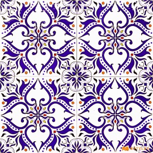 undefined-Decorative Blue Tile Code30336 (150x150mm, Glossy, 4Pc in Box)