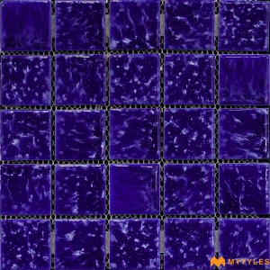 undefined-Blue Swimming Pool Mosaic Floor and Wall Tile Code39340 (303x303mm, Glossy)
