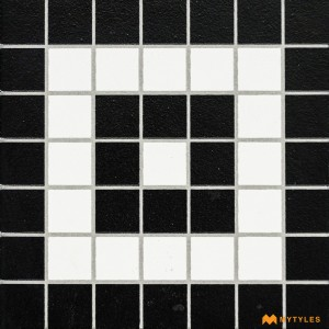 undefined-White and Black Carpet Design Floor and Wall Tile Code30764 (150x150mm, Matt)