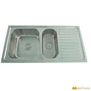 undefined-Futura Kitchen Sink - Dura Veg Bowl With Drain Board Code14175 (40x20 Inch)