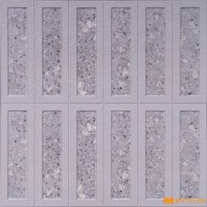 undefined-Stone Grey Terrazzo Matt Ceramic 3D Wall Tile Code40303 300x600mm 6Pc Pack
