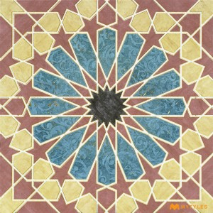 undefined-Vitrified Pink Moroccan Floor and Wall Tile Code33626 (300x300mm, Metallic)