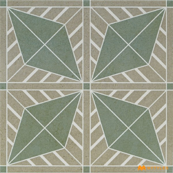 Moroccan Tiles-Vitrified Green Moroccan Floor and Wall Tile Code30000 (200x200mm, Matt)