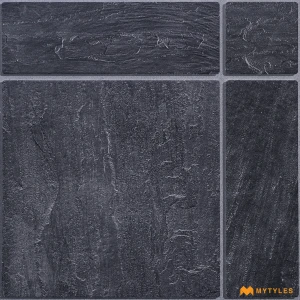 undefined-Vitrified Black Digital Parking Floor and Wall Tile Code38355 (400x400mm, Matt)