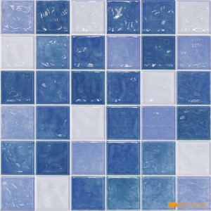 undefined-Ceramic Blue Mosaic Wall Tile Code31433 (300x300mm, Glossy)