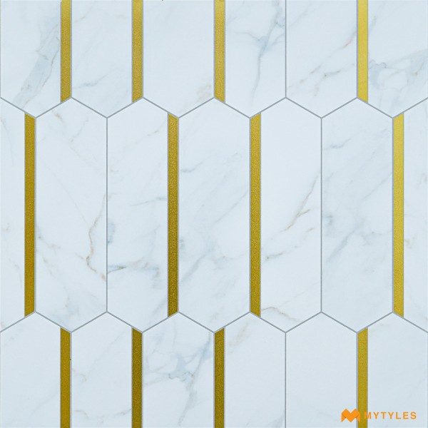 Metallic Tiles-Imported White Highlighter Floor and Wall Tile Code28853 (600x600mm, Metallic)