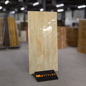 undefined-Vitrified Cream Floor and Wall Tile Code10339 (600x1200mm, Glossy)
