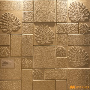 undefined-Natural Stone Wall Cladding Code15655 (Random Size, Stone)  Mint Monstera