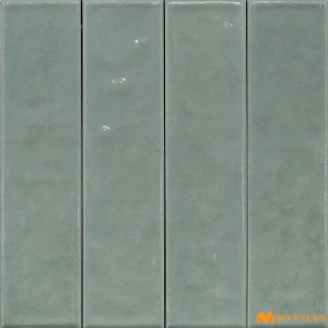 undefined-Sage Green Subway Luster Glossy Vitrified Wall Tile 60x260mm - Pack of 32