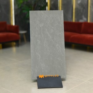 undefined-Vitrified Gray Floor and Wall Tile Code29485 (600x1200mm, Carving Matt)