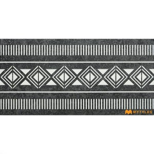 undefined-White and Black Carpet Design Floor and Wall Tile Code30718 (150x300mm, Matt)