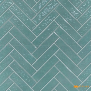 undefined-Ceramic Blue Geometric Wall Tile Code31681 (300x600mm, Glossy)