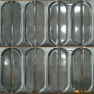 undefined-Ceramic Gray Textured Wall Tile Code31436 (300x300mm, Glossy)