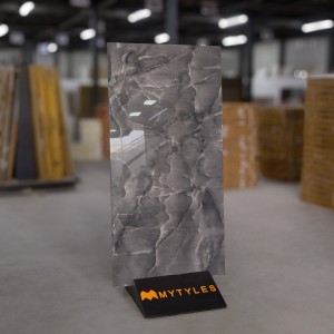 undefined-Vitrified Gray Floor and Wall Tile Code30657 (600x1200mm, Glossy)