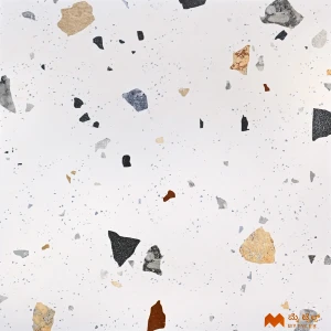 undefined-Porcelain White Terrazzo Floor and Wall Tile Code36688 (600x600mm, Matt)