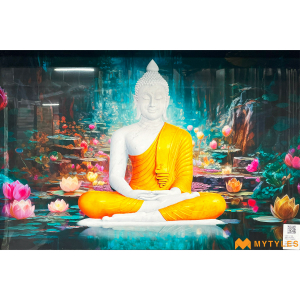 undefined-Vitrified Buddha Poster Wall Tile Code27369 (2x3Feet, Glossy)-KC-2820