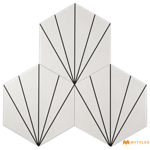 undefined-Ceramic Hexagon Wall Tile Code18247 (255X295mm, Matt)