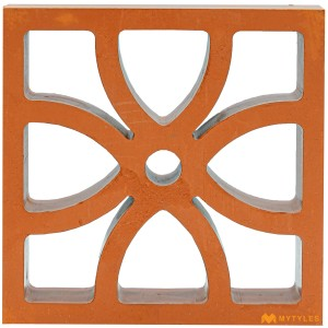 undefined-Terracotta Four Petal Jali Code31632 (200x200mm, Matt)
