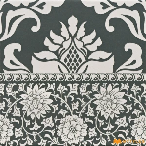 undefined-Vitrified Black Carpet Border Floor and Wall Tile Code38652B (200x200mm, Matt)