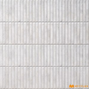 undefined-Ceramic White Fluted Wall Tile Code35866 (300x600mm, Glossy)