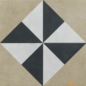 undefined-Cream and Black Moroccan Floor and Wall Tile Code29975 (200x200mm, Matt)