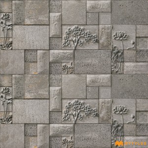 undefined-Ceramic Gray Elevation Wall Tile Code28606 (300x600mm, Matt)