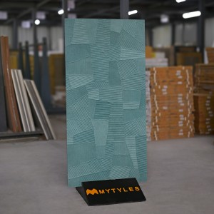 undefined-Vitrified Blue Textured Floor and Wall Tile Code33787 (600x1200mm, Matt)