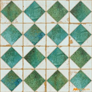 undefined-Ceramic Green Moroccan Floor and  Wall Tile Code28472 (300x300mm, Matt)