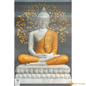 undefined-Buddha Poster Wall Tile Code24284 (2x3 Feet, Matt, 3Pcs)-KC-1566