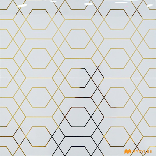Metallic Tiles-Ceramic White Highlighter Wall Tile Code28662 (300x600mm, High Glossy)