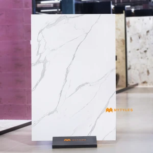 undefined-Vitrified White 15mm Slab Floor and Wall Tile Code37107 (1200x1800x15mm, Satin)