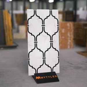 undefined-Imported White and Black Floor and Wall Tile Code33027 (600x1200mm, Matt)