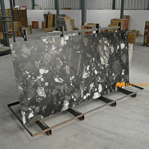 undefined-Vitrified Black Slab Floor and Wall Tile Code29077 (1200x2400mm, Matt)