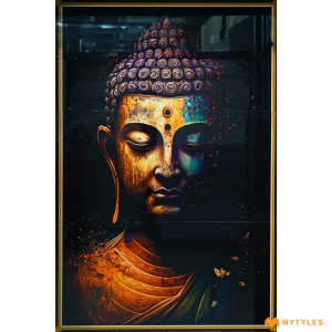 undefined-Vitrified Buddha Poster Wall Tile Code31601 (4x6ft, Glossy,3 Pcs)
