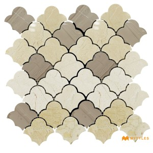 undefined-Imported Cream Mosaic Floor and Wall Tile Code32784 (270x270mm, Matt)