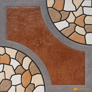 undefined-Vitrified Brown Digital Parking Floor and Wall Tile Code36579 (400x400mm, Matt)
