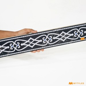 undefined-Vitrified Black Border Tile Code33817 (100x1200mm, Glossy)