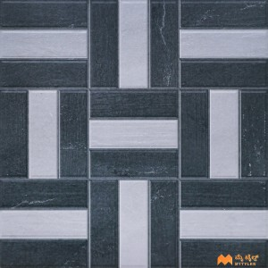 undefined-White and Black Digital Parking Floor and Wall Tile Code36867 (400x400mm, Matt)