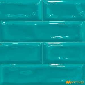 undefined-Ceramic Blue Subway Wall Tile Code12076 (75x300mm, Glossy)