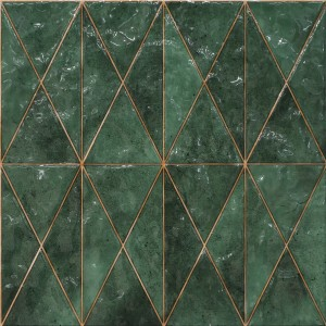 undefined-Ceramic Green Geometric Wall Tile Code36073 (300x300mm, Glossy)