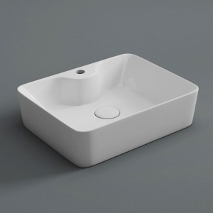 undefined-Ceramic White Wash Basin Code31336 (370x475mm, Glossy, Topaz Tap Hole)