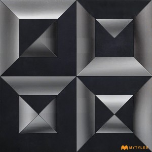 undefined-Vitrified Black Moroccan Floor and Wall Tile Code29833 (600x600mm,Matt)