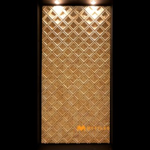 undefined-Natural Teak Square Stone Wall Cladding Code32355 (290x290mm, Stone)