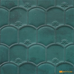 undefined-Ceramic Green Textured Wall Tile Code35291 (300x300mm, Matt)